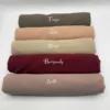 Rolled chiffon hijabs in taupe, skin, beige, burgundy and latte