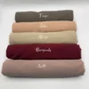 Rolled chiffon hijabs in taupe, skin, beige, burgundy and latte