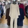 Ribbed stretch pocket co-ord set in beige