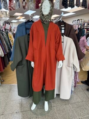 Burnt orange relaxed pocket coat – one size