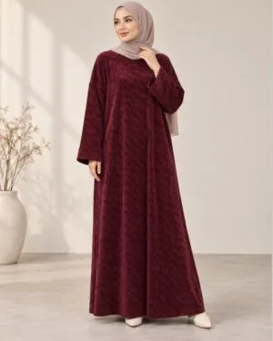 Textured Velvet Feel Maxi Dress – One Size