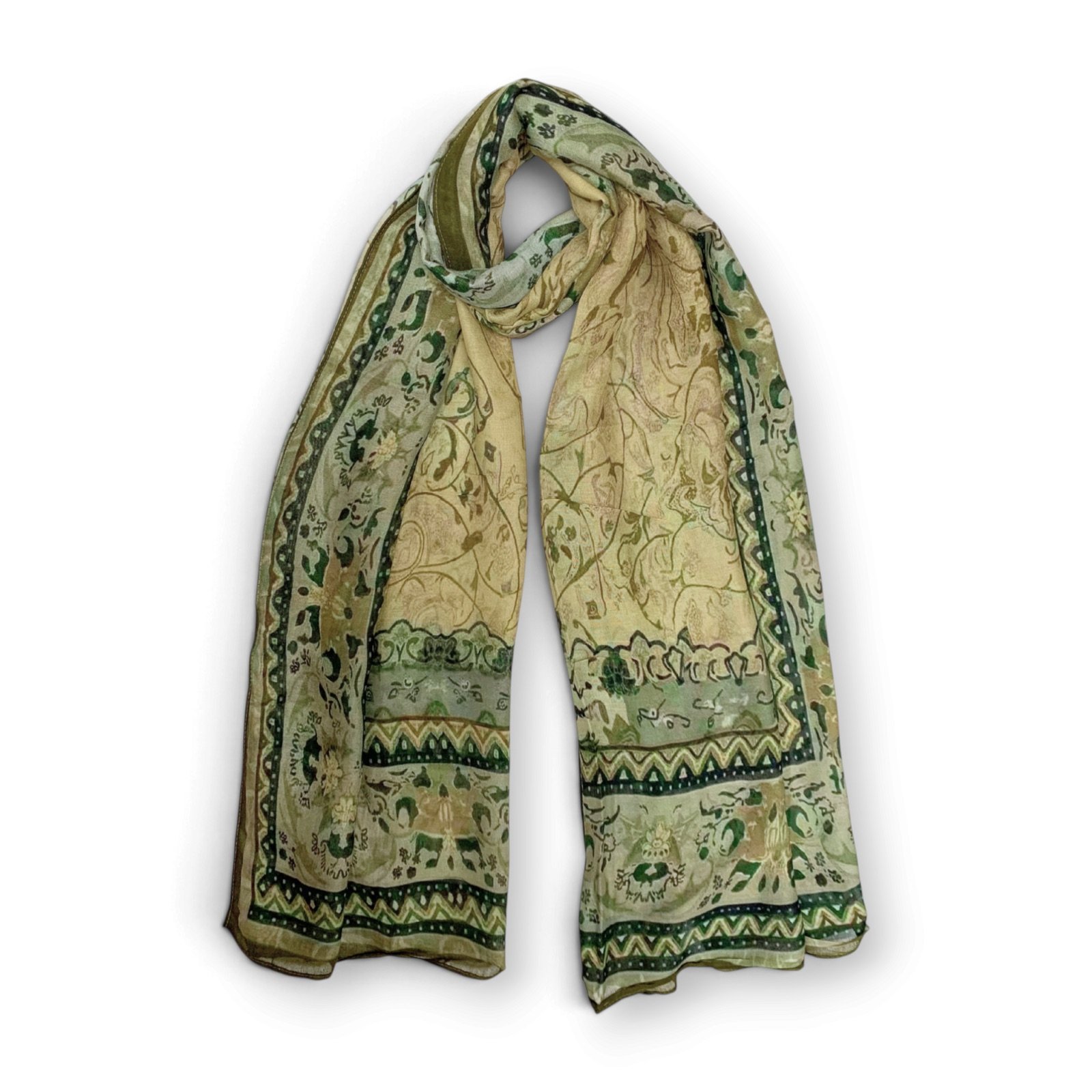 paisley-modal-scarf-khaki-01 Paisley modal scarf in Khaki
